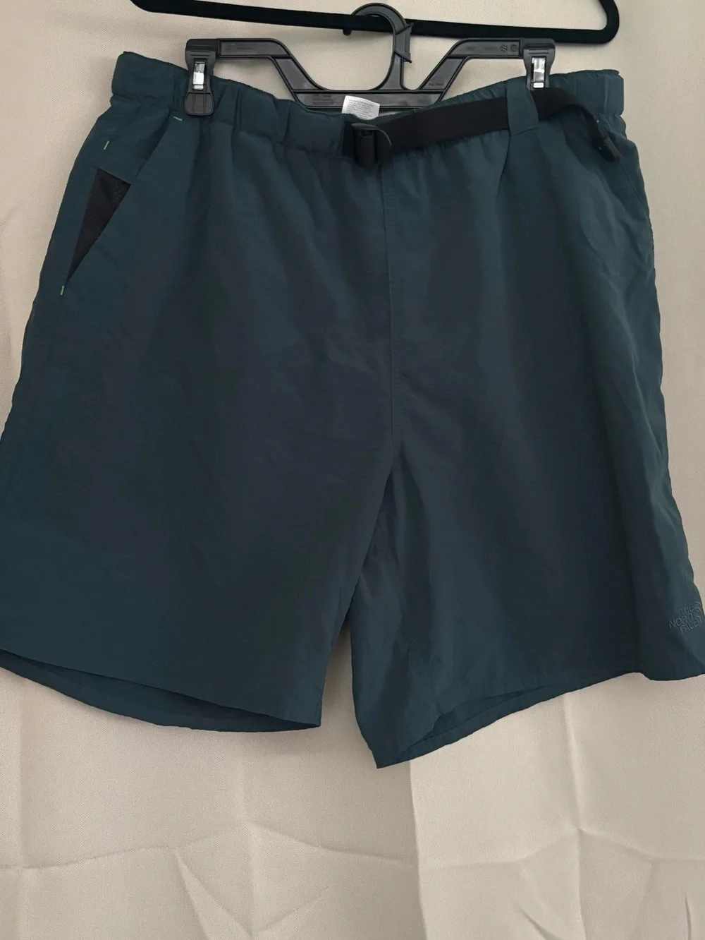 The North Face Men's Deep Teal Hybrid Shorts with Integrated Belt